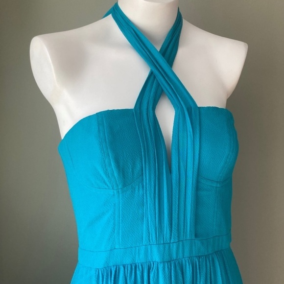 Y2k Turquoise Halter Maxi Dress - Picture 2 of 13